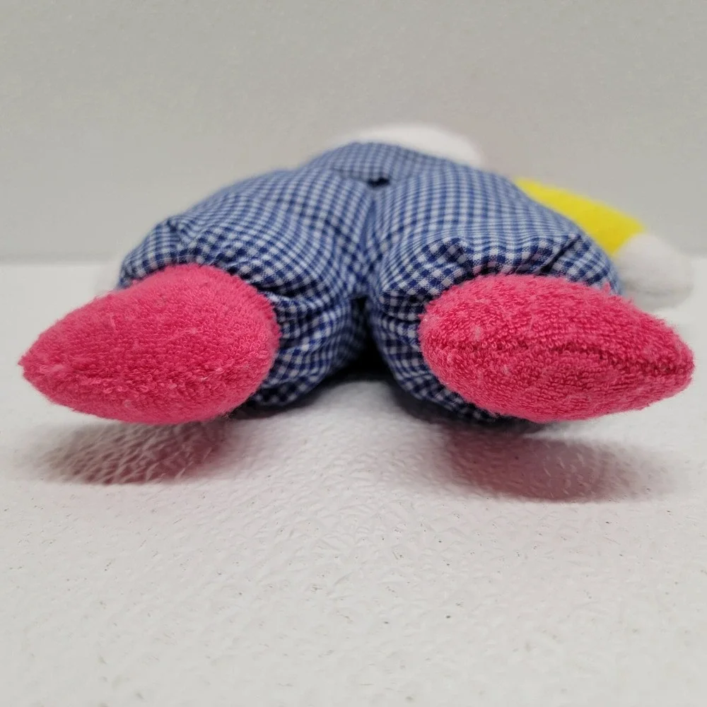 Terrycloth Boy Baby Doll Freckles Plush Rattle Yellow Pink Hat Blue Overalls